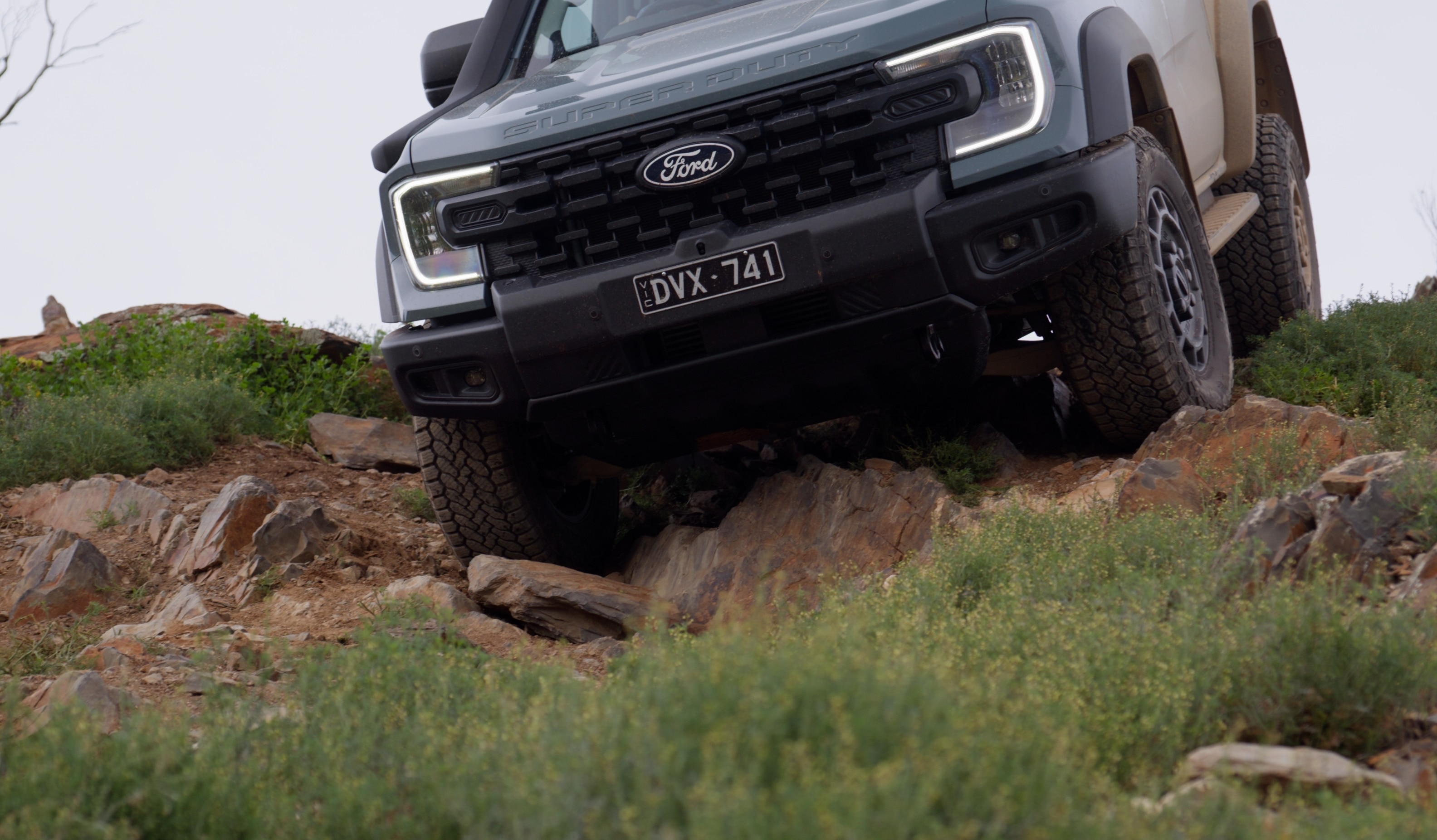 Australian-spec Ranger Super Duty XLT in the Bendleby Ranges. Always consult the Owner’s Manual before off-road driving, know your terrain and trail difficulty, and use appropriate safety gear.